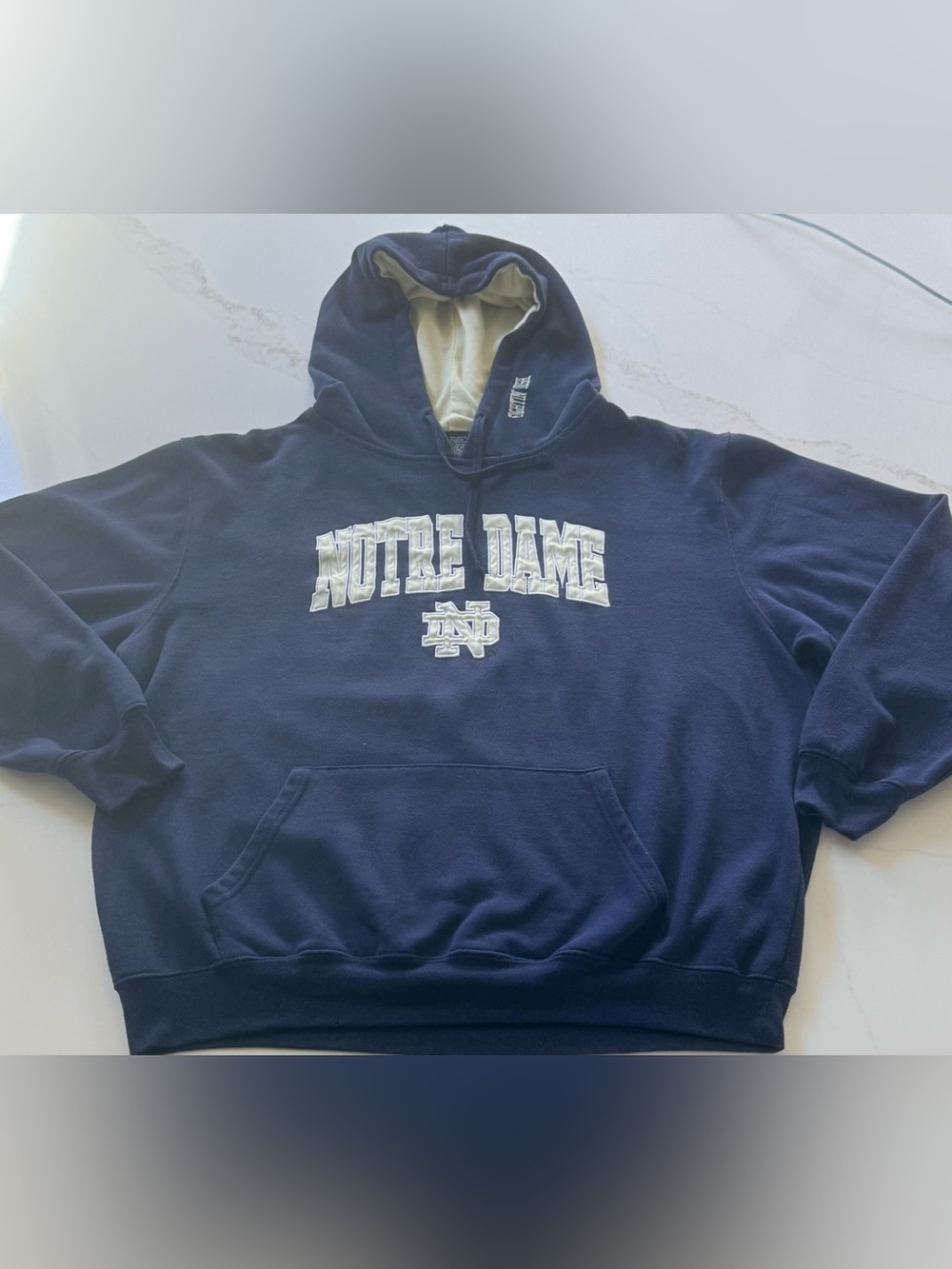 Colosseum Notre Dame Fighting Irish XXL Navy Embroidered Pullover Vintage Hoodie
